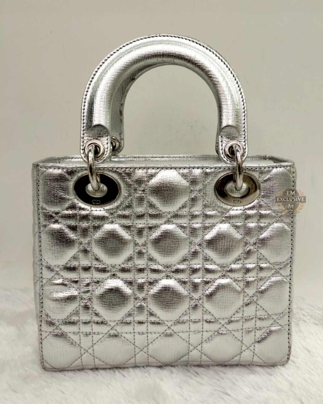 Lady Dior Small Metallic Silver 2019