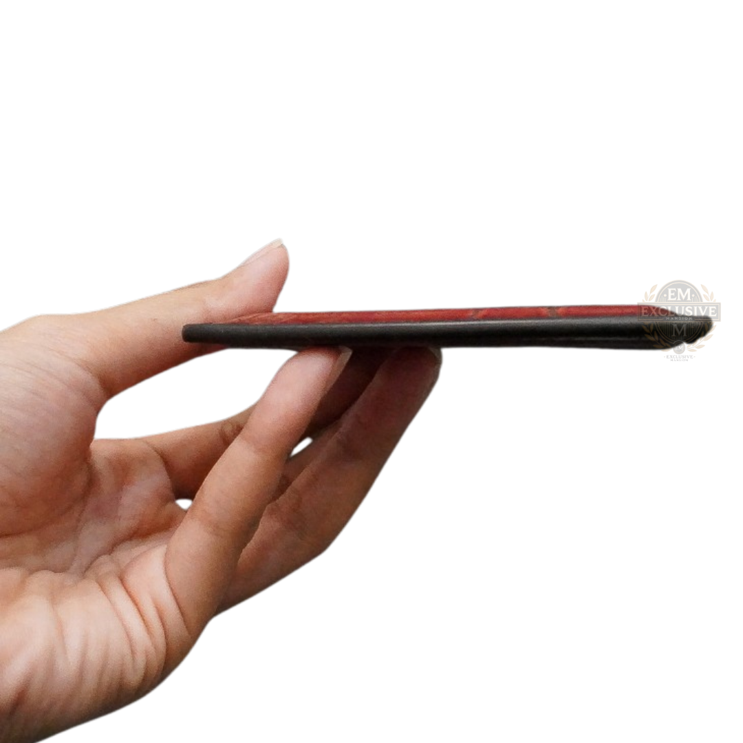 Scritto Leather Card Holder Red