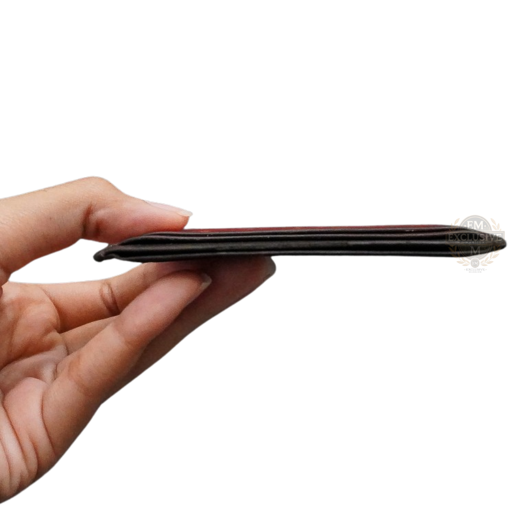 Scritto Leather Card Holder Red