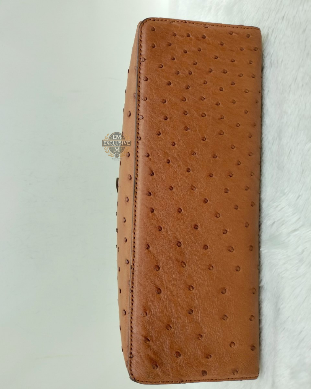 Loro Piana 27 Extra Bag Ostrich Cognac