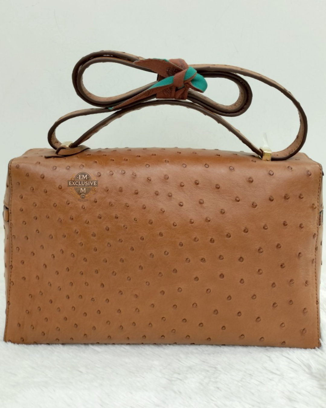 Loro Piana 27 Extra Bag Ostrich Cognac