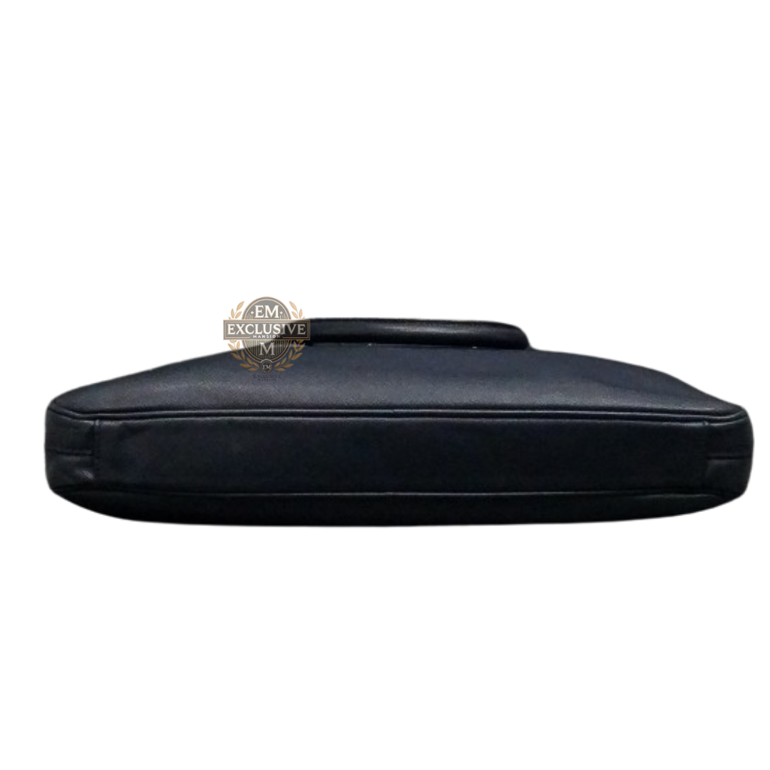 Saffiano Leather Navy Briefcase