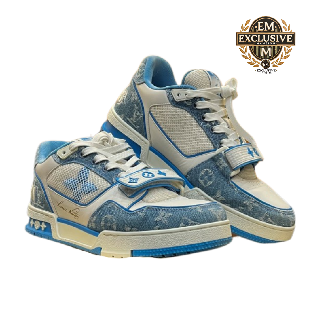 Trainer Low Light Blue Monogram Denim