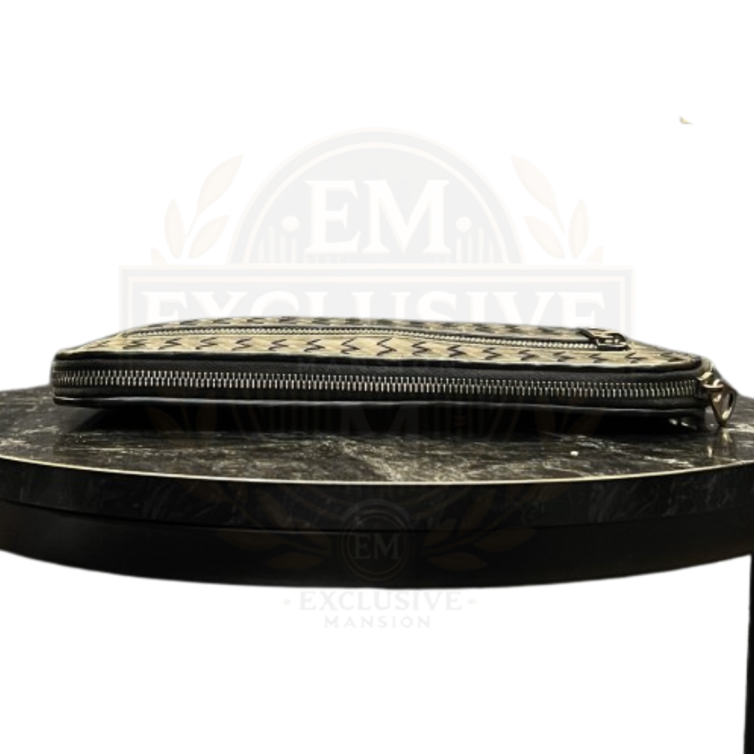 Intrecciato Document Case Black