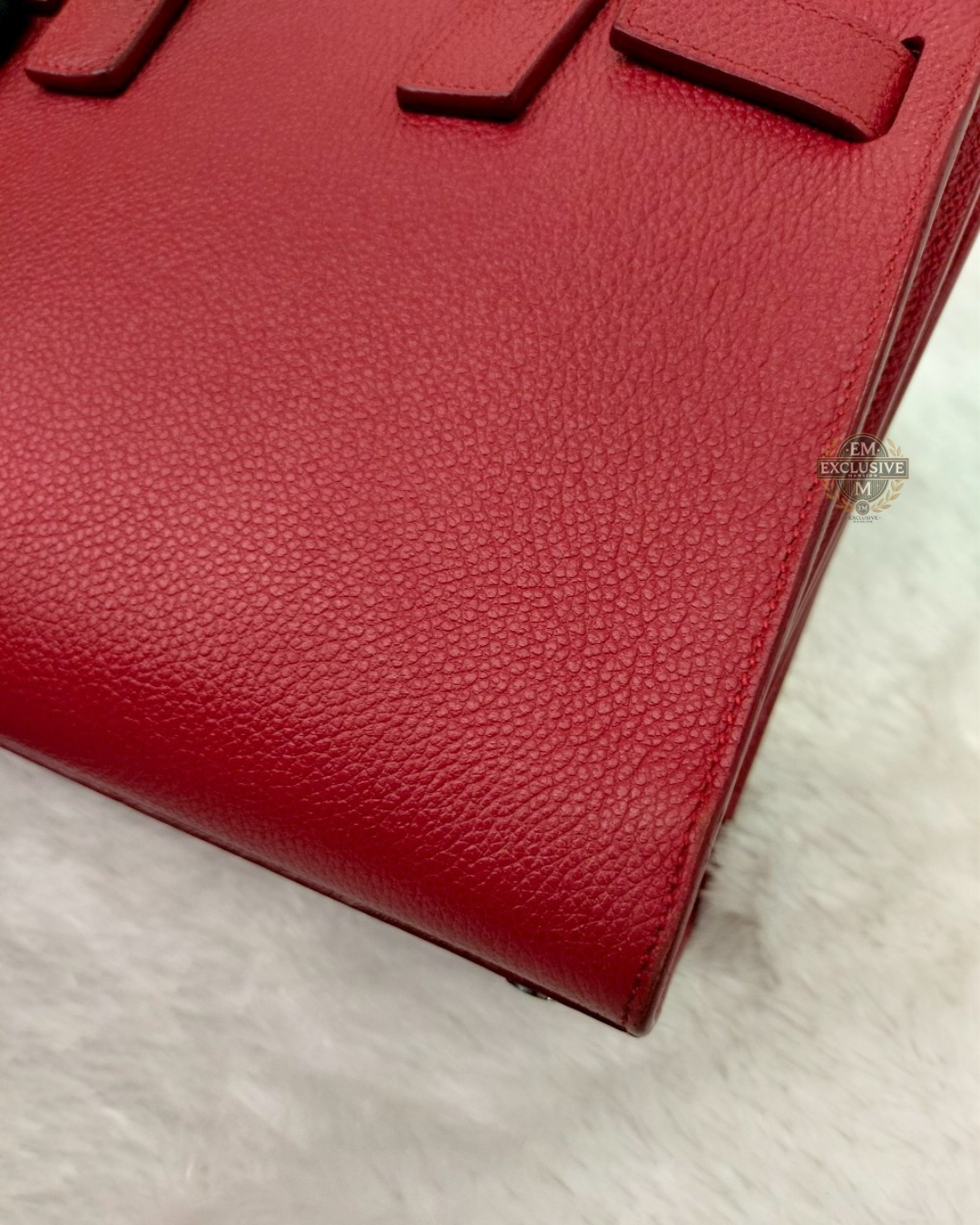 Ysl Sac De Jour Nano Gruined Red