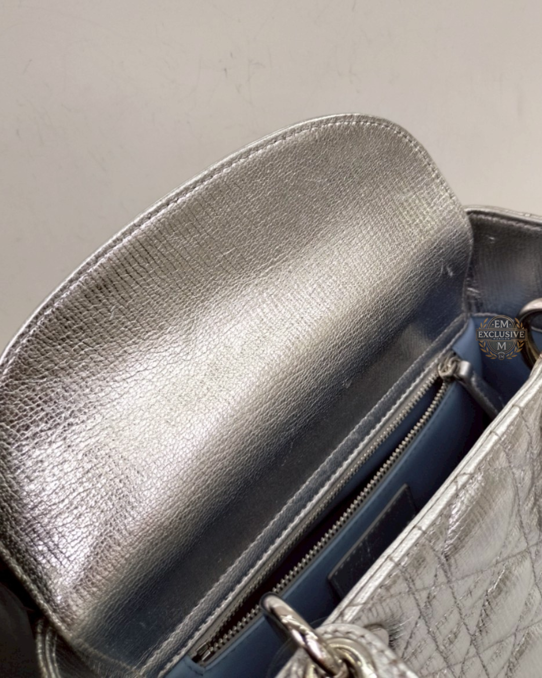 Lady Dior Small Metallic Silver 2019