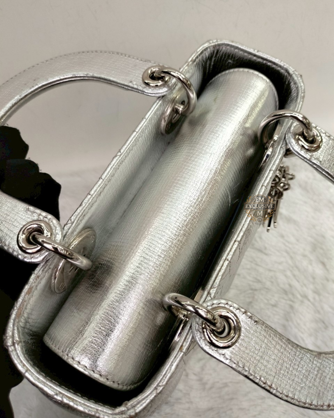 Lady Dior Small Metallic Silver 2019