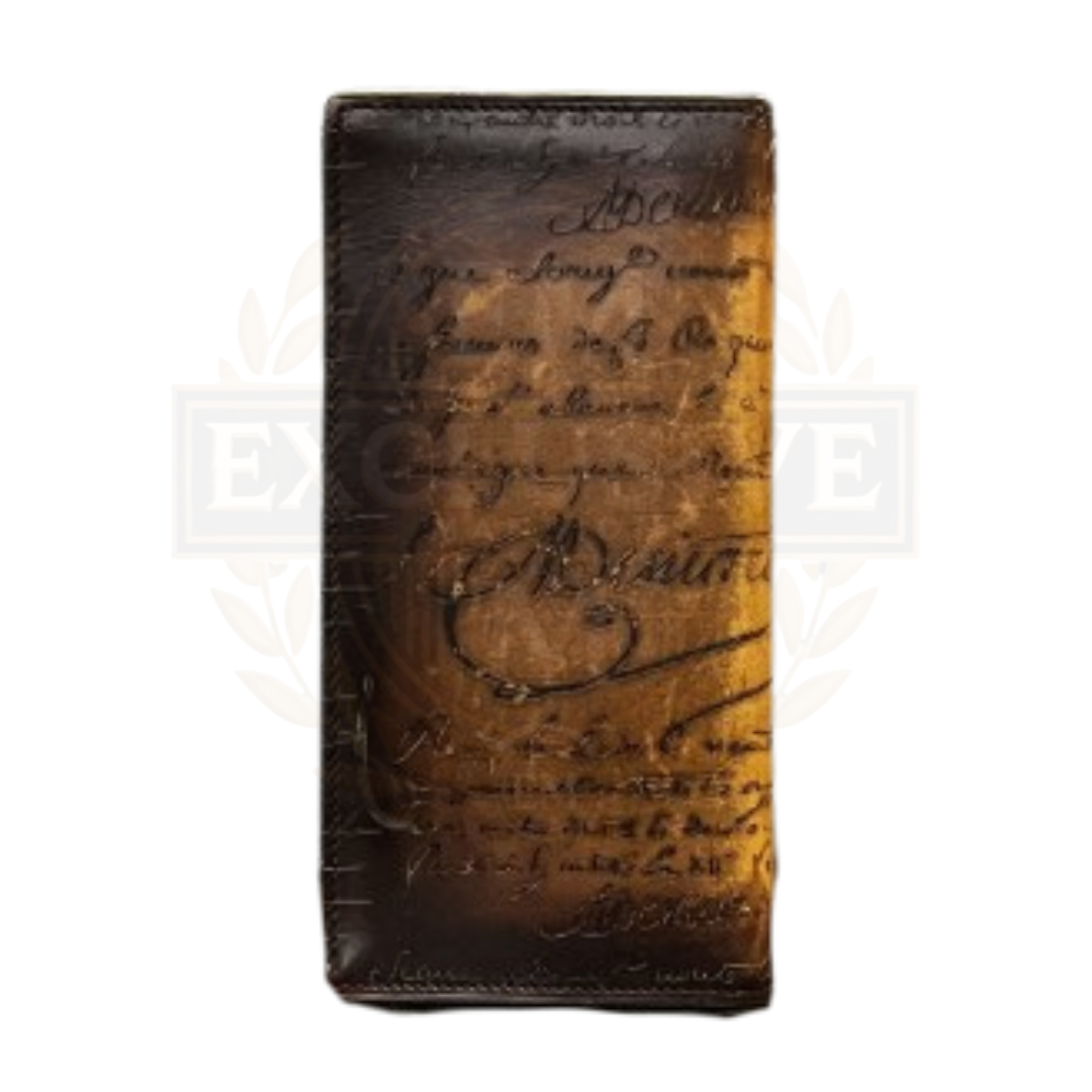 Santal Scritto Leather Long Wallet