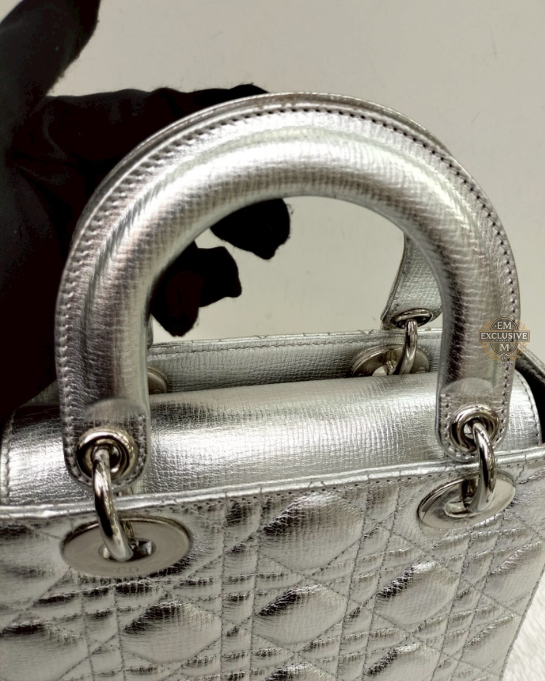 Lady Dior Small Metallic Silver 2019