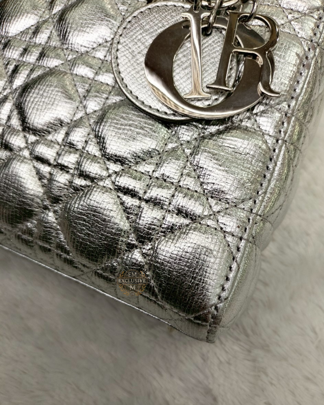 Lady Dior Small Metallic Silver 2019