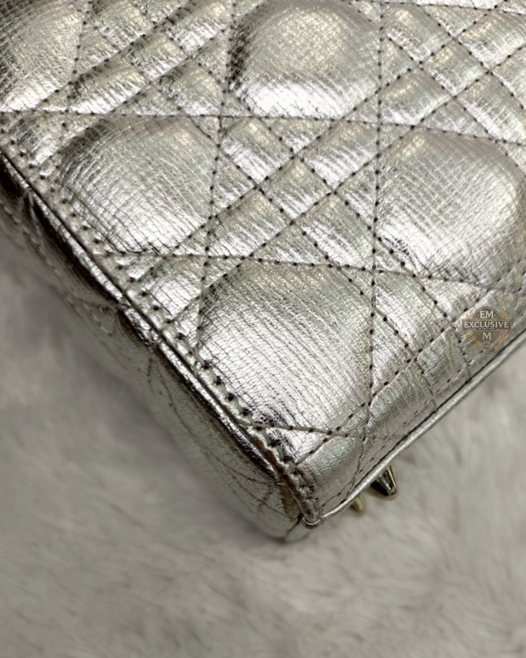 Lady Dior Small Metallic Silver 2019