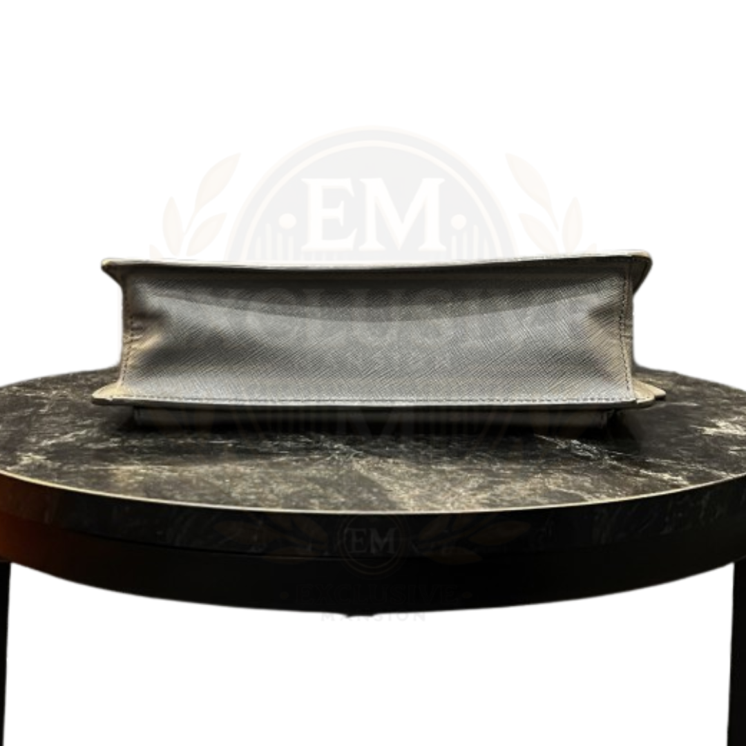 Prada Saffiano Grey Leather Travel Pouch