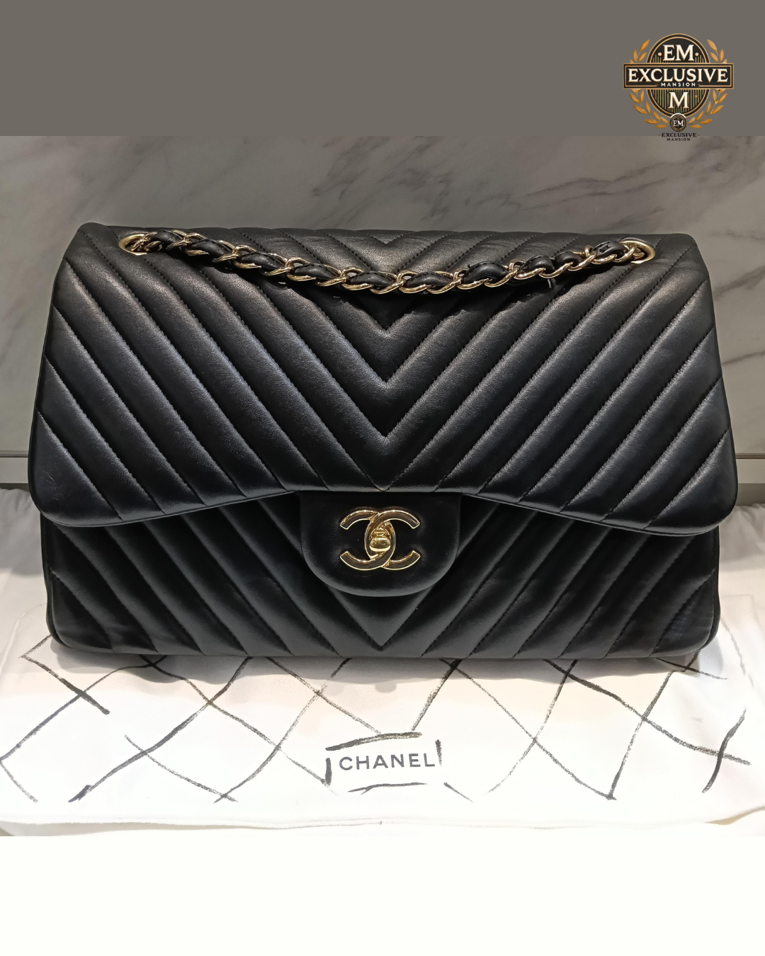 Chanel Jumbo Chevron Lamb
