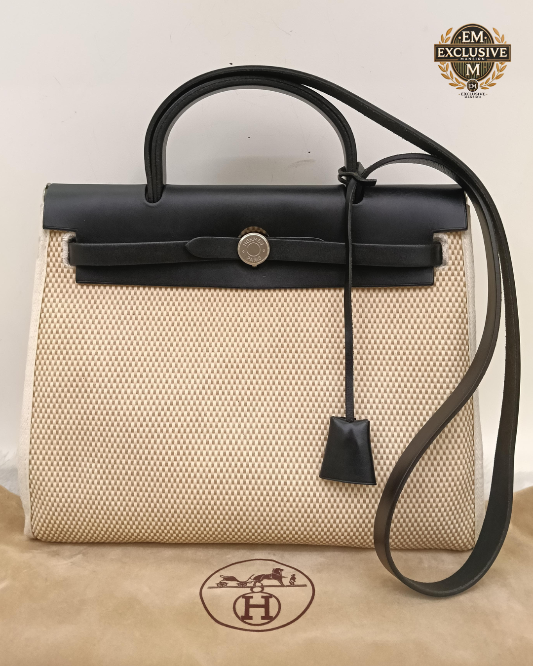 HB31 Toile Beige Flap Black