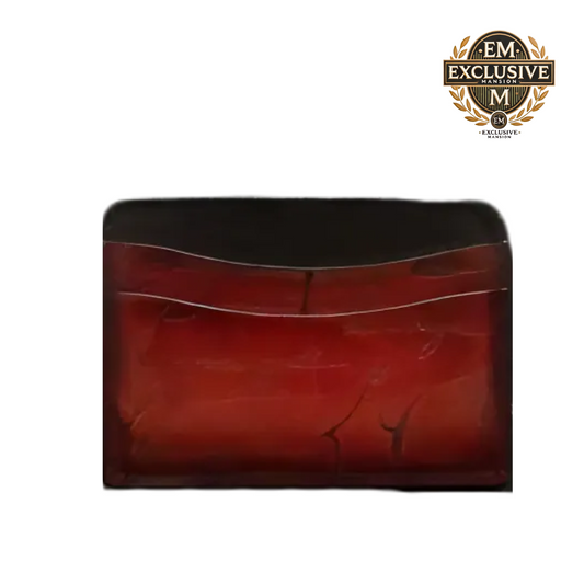 Scritto Leather Card Holder Red