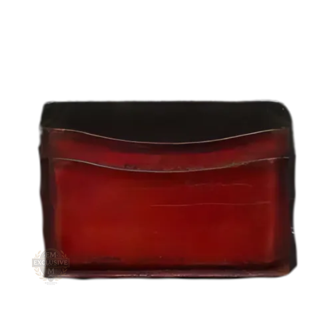 Scritto Leather Card Holder Red