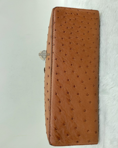 Loro Piana 27 Extra Bag Ostrich Cognac