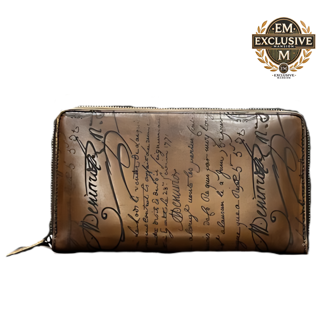 Itauba Scritto Leather Zipped Long Wallet