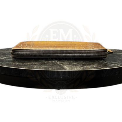 Itauba Scritto Leather Zipped Long Wallet