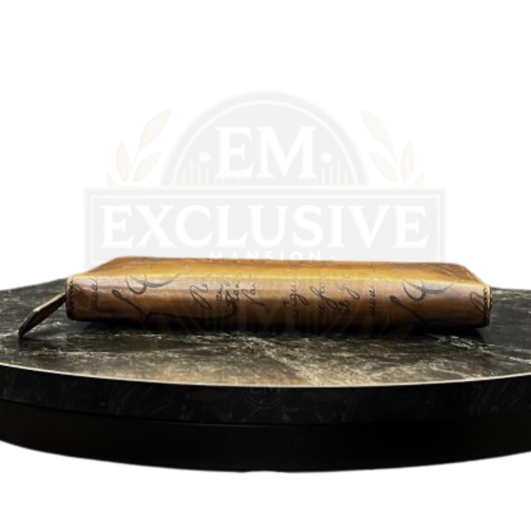 Itauba Scritto Leather Zipped Long Wallet