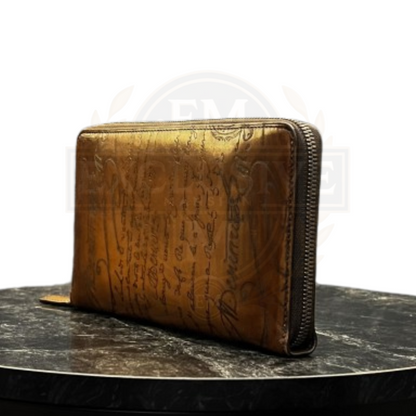 Itauba Scritto Leather Zipped Long Wallet