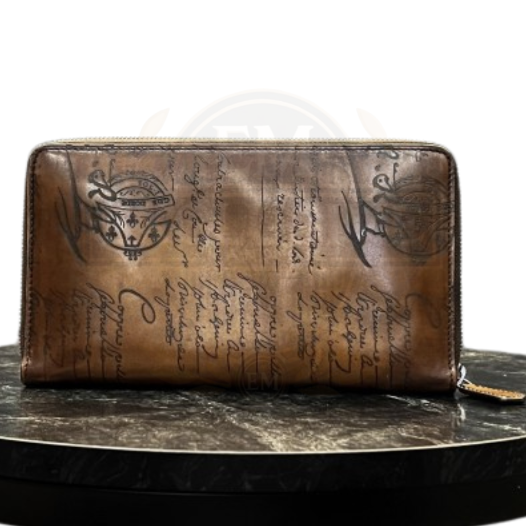 Itauba Scritto Leather Zipped Long Wallet