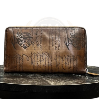 Itauba Scritto Leather Zipped Long Wallet