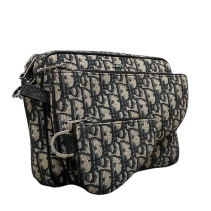 Trio Saddle Messenger Bag Beige