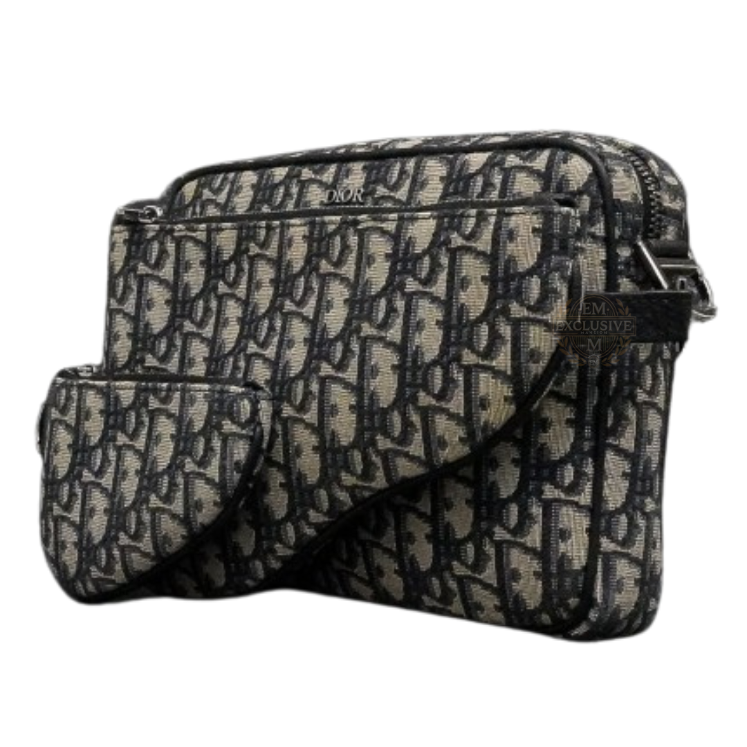 Trio Saddle Messenger Bag Beige
