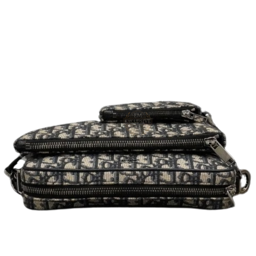 Trio Saddle Messenger Bag Beige