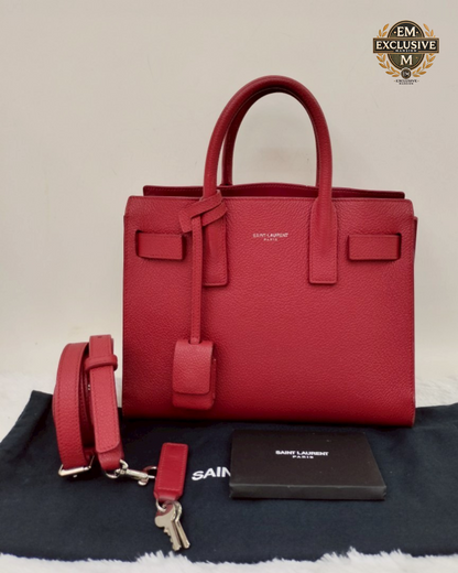 Ysl Sac De Jour Nano Gruined Red