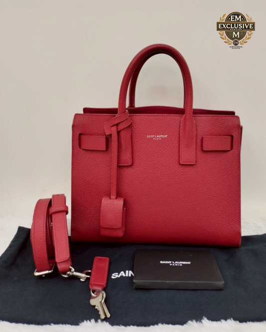 Ysl Sac De Jour Nano Gruined Red