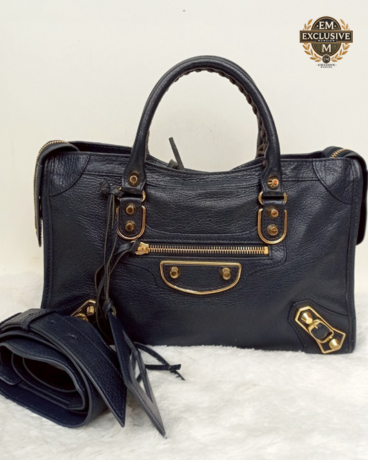 Balenciaga Small City Edge Navy