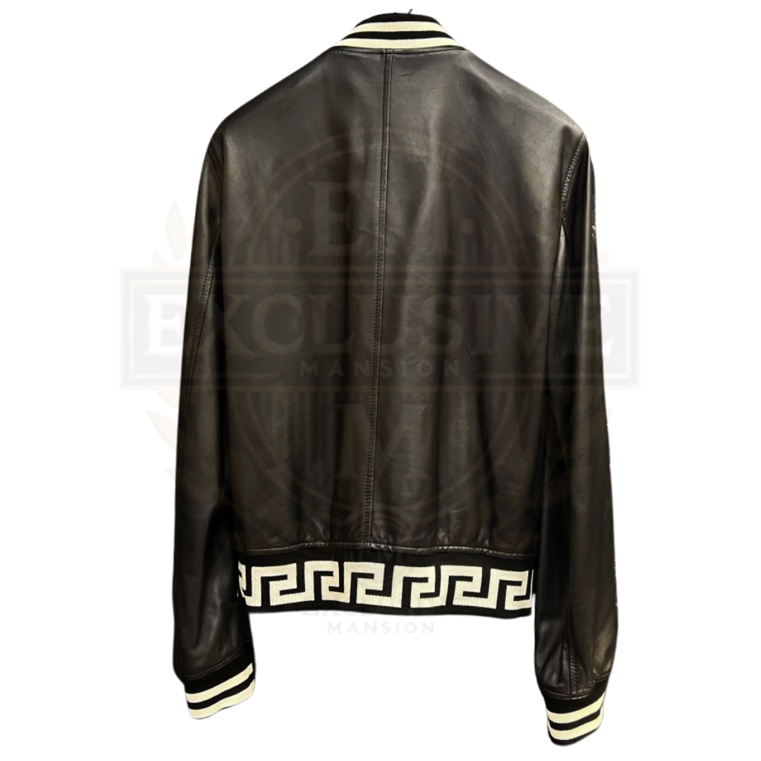 Greca Napa Leather Jacket