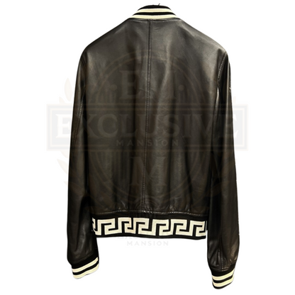 Greca Napa Leather Jacket