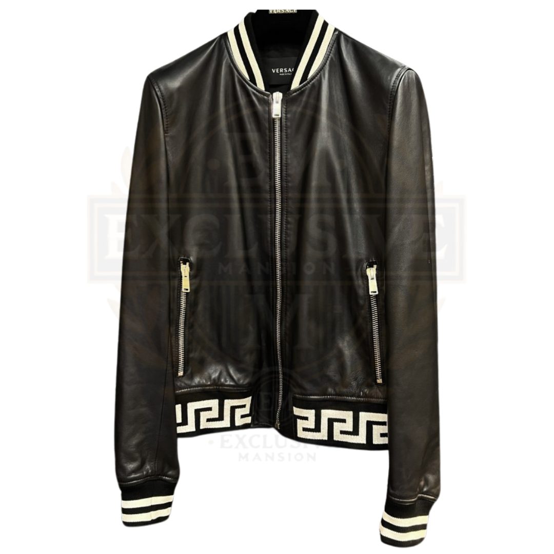 Greca Napa Leather Jacket