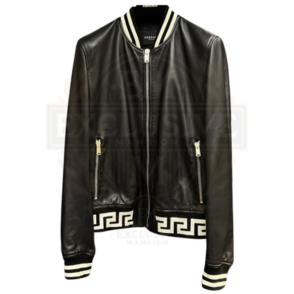 Greca Napa Leather Jacket