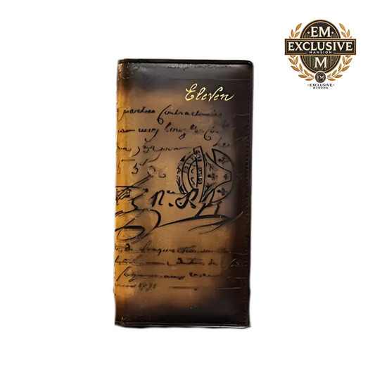 Santal Scritto Leather Long Wallet