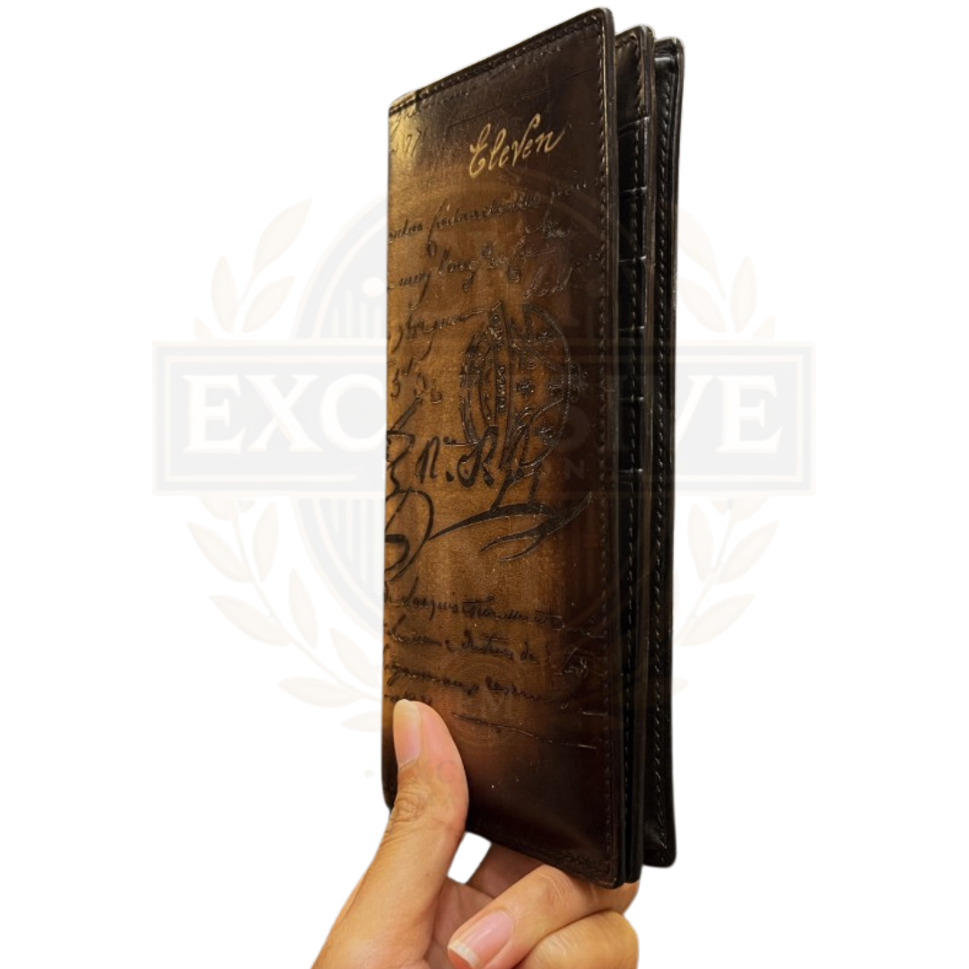 Santal Scritto Leather Long Wallet