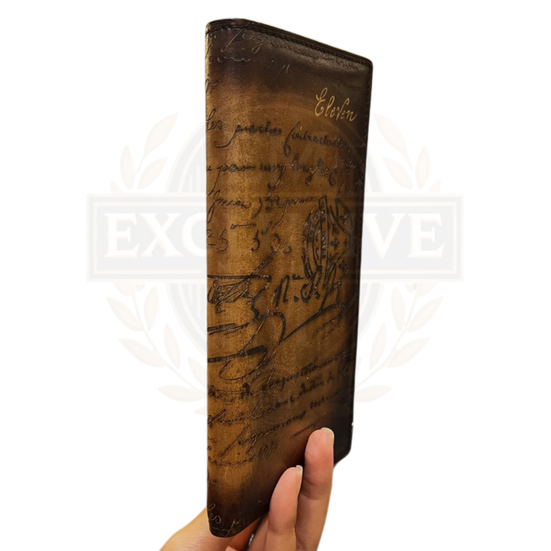 Santal Scritto Leather Long Wallet