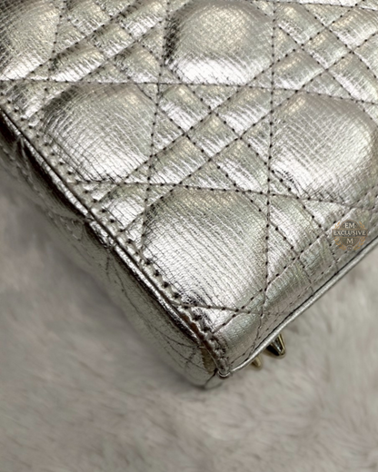 Lady Dior Small Metallic Silver 2019