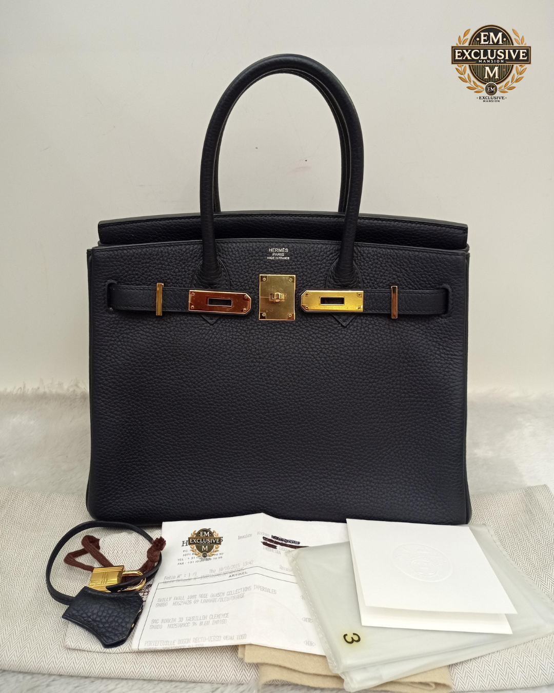 Hermes B30 Clem Bleu indigo